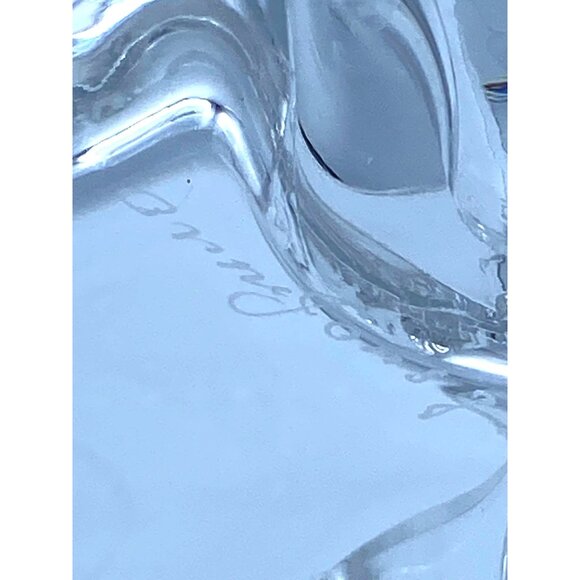 Orrefors Signed /Numbered Crystal Scalloped Flower Swedish Clear Bowl, Candy Dis - Picture 6 of 6